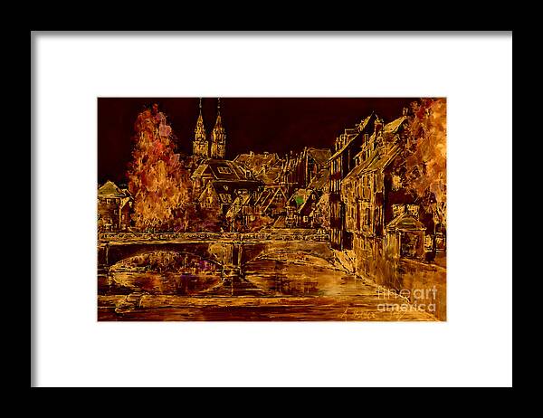 Magic Painting Framed Print featuring the painting Nuremberg magic night series by Almo M
