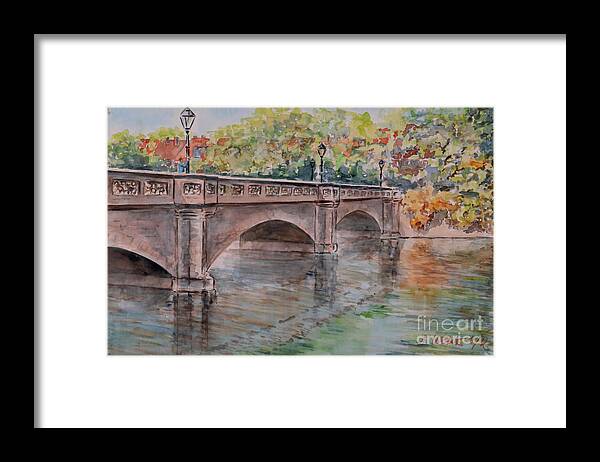 Watercolour Framed Print featuring the painting Nuremberg Maxbruecke by Almo M