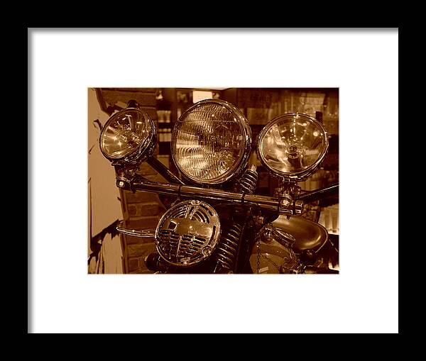 Old Framed Print featuring the photograph NYC - Bloomingdale Biker by Richard Reeve