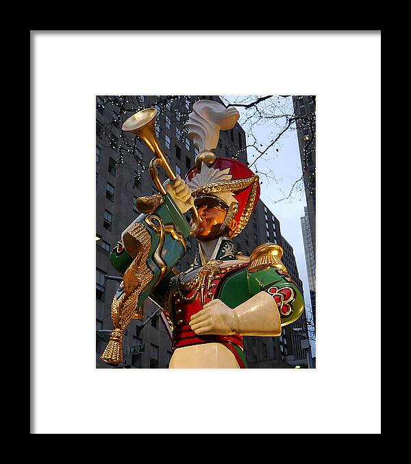 Nyc Framed Print featuring the photograph NYC - Rockerfeller Bugler by Richard Reeve