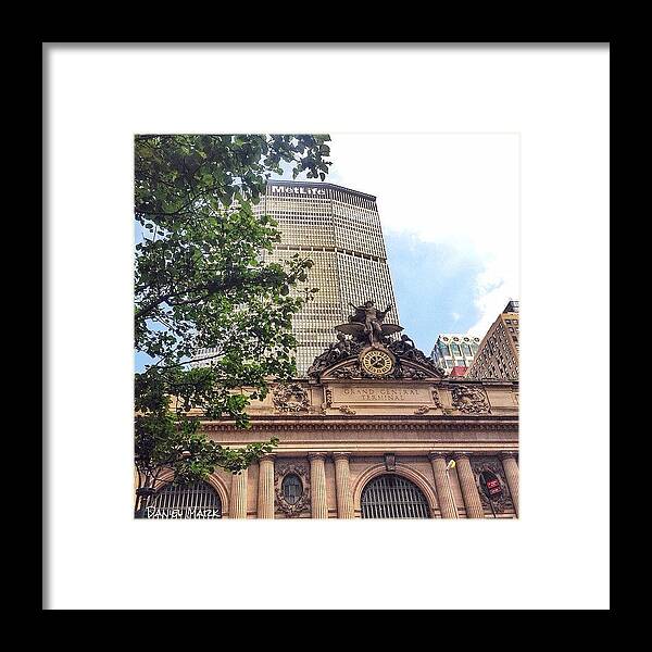 New York City Framed Print featuring the photograph Grand Central clock and MetLife by Daniel Mark