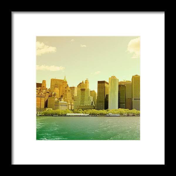 Lower Manhattan Framed Print featuring the photograph Nyc Skyline by Lisa-blue