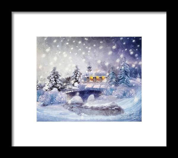 O Holy Night Framed Print featuring the painting O Holy Night by Mo T