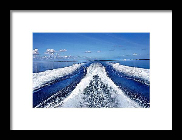 Blue Ocean Framed Print featuring the painting O the Sea The beautiful Sea by Joan Reese