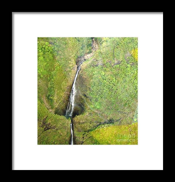 Waterfall Framed Print featuring the photograph Oahu Waterfall by Brigitte Emme