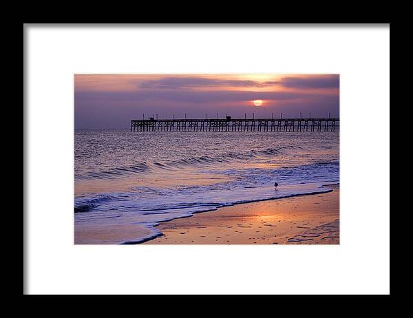 Oak Island Framed Print featuring the photograph Oak Island Sunset by Nick Noble