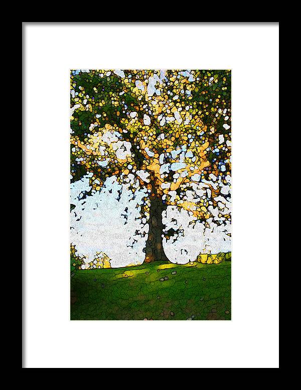 Oak Framed Print featuring the digital art Oak tree 1 by Geoff Strehlow