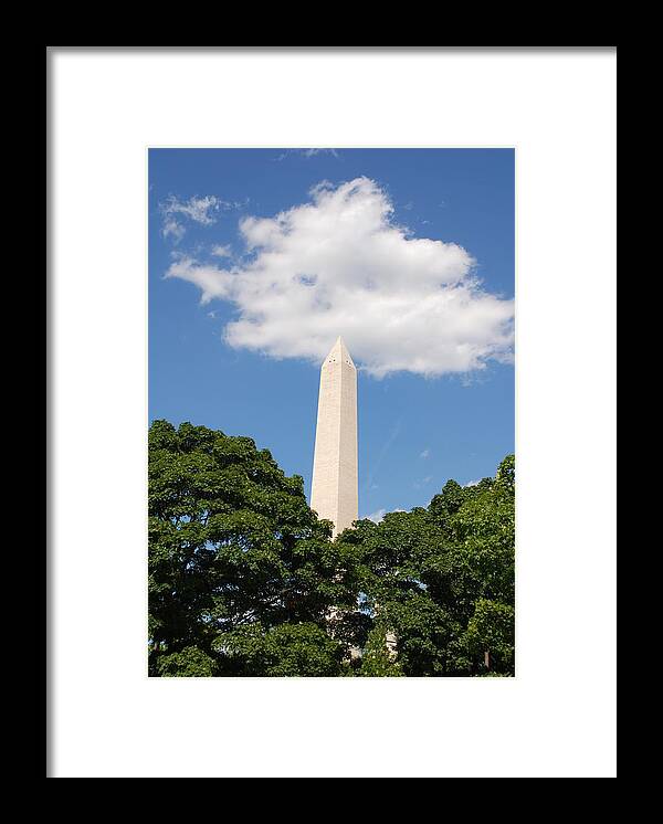 Washington Framed Print featuring the photograph Obelisk Rises Into the Clouds by Kenny Glover