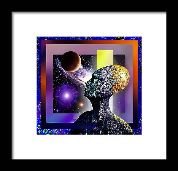 Cosmos Framed Print featuring the mixed media Observing the Cosmos by Hartmut Jager