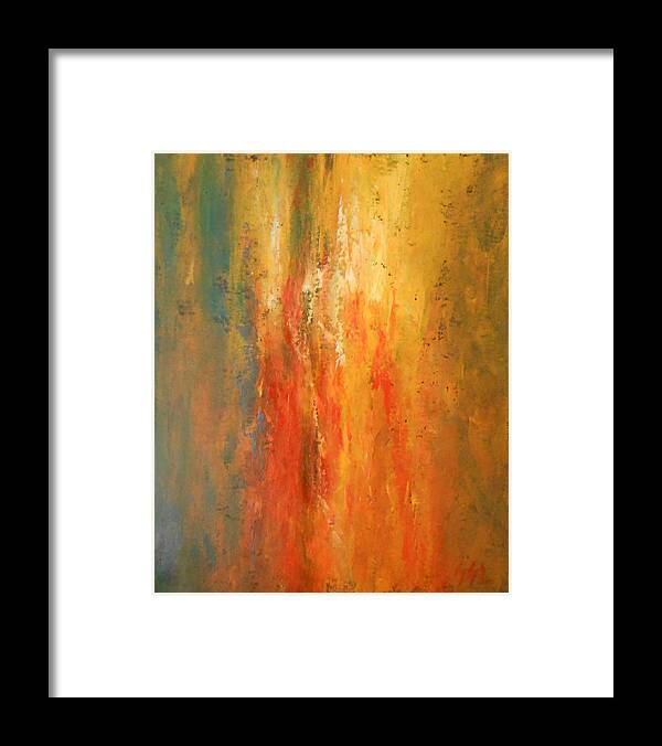 Abstract Framed Print featuring the painting Obsession by Jane See