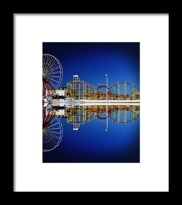 Ocean City Framed Print featuring the photograph Ocean City Amusement Pier Reflections by Bill Swartwout