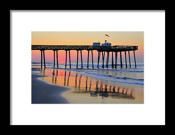 Sunrise Framed Print featuring the photograph Ocean City Sunrise by Dan Myers