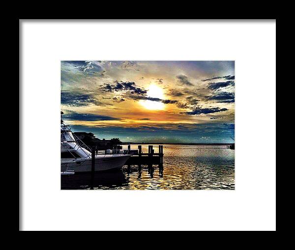 Ocean City Framed Print featuring the photograph Ocean City Sunset by Chris Montcalmo