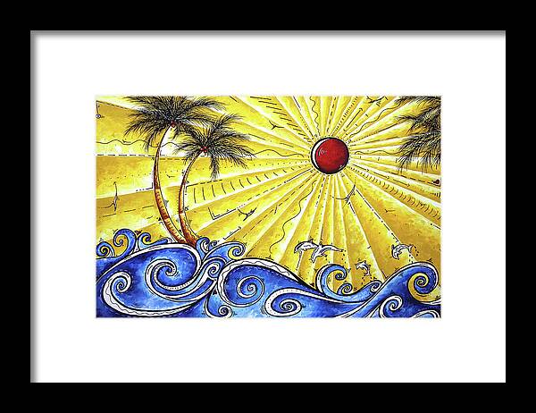 Tropical Framed Print featuring the painting Ocean Fury by MADART by Megan Aroon