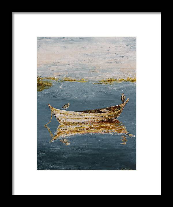 Boat Framed Print featuring the painting Ocean Row Boat II by Katrina Nixon