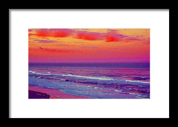 Seascape Framed Print featuring the painting Ocean Sunset 1 by CHAZ Daugherty