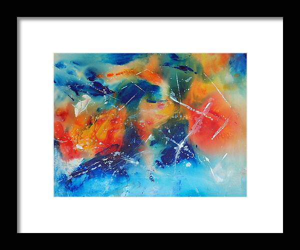 Abstract Framed Print featuring the painting Ode to Transparency by Dick Richards