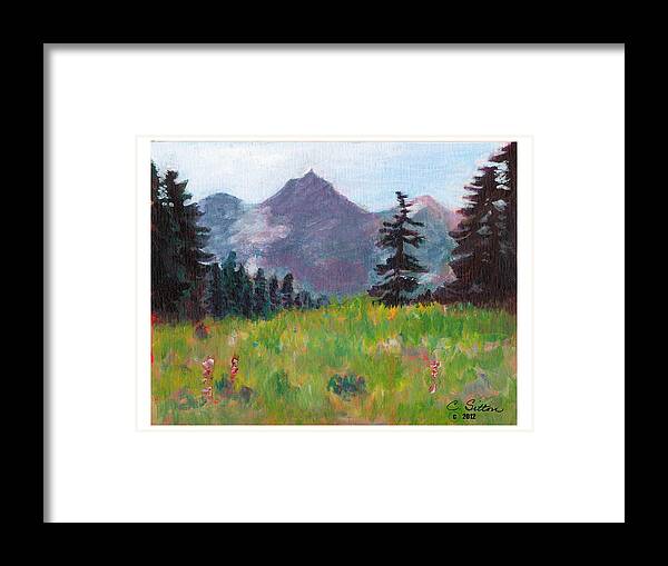 C Sitton Painting Paintings Framed Print featuring the painting Off the Trail 2 by C Sitton