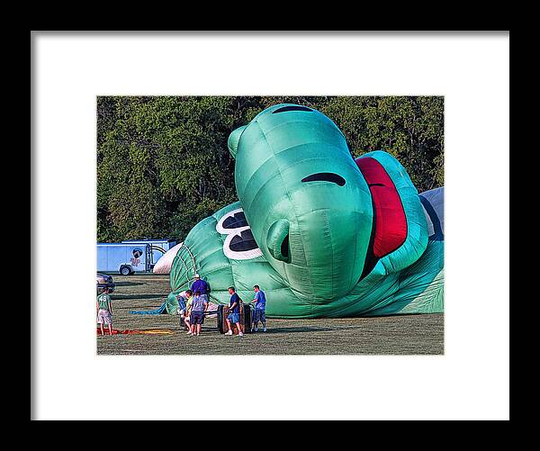  Hot Air Balloon Framed Print featuring the photograph Oggy by Dyle  Warren