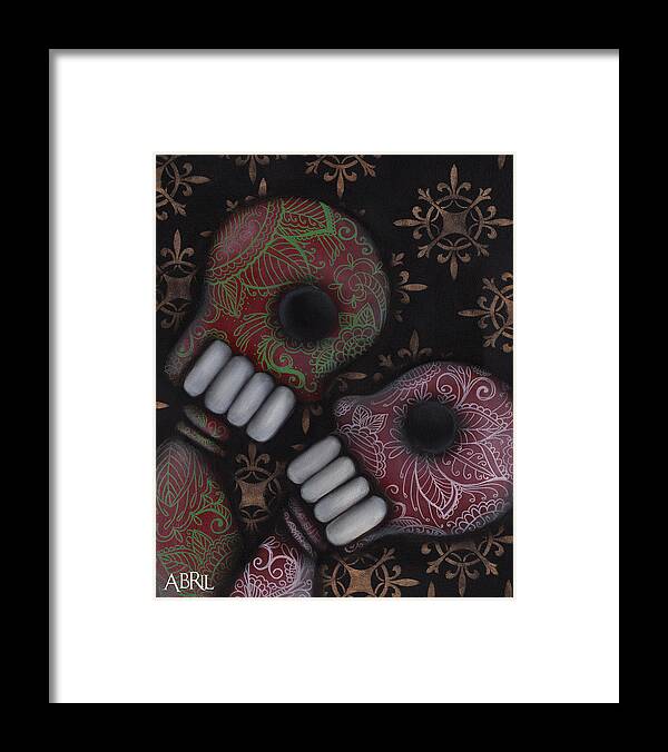 Day Of The Dead Framed Print featuring the painting Oh el Amor by Abril Andrade