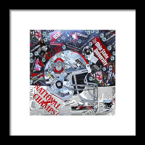  Ohio State Framed Print featuring the painting Ohio State University National Football Champs by Colleen Taylor