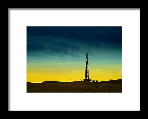 Oil Rigs Framed Print featuring the photograph Oil Rig In The Spring by Jeff Swan