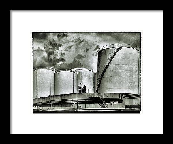 Oil Tanks Framed Print featuring the photograph Oil Storage Tanks 1 by Dominic Piperata