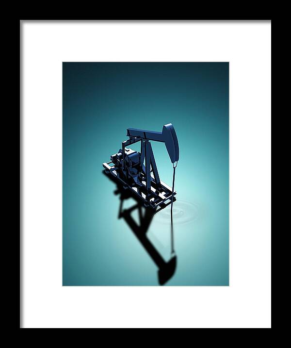 3 Dimensional Framed Print featuring the photograph Oil Well Pump by Victor Habbick Visions