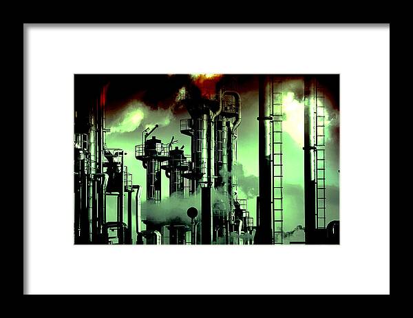 Fuel Framed Print featuring the photograph Oilk Refinery And Global Warming by Christian Lagereek