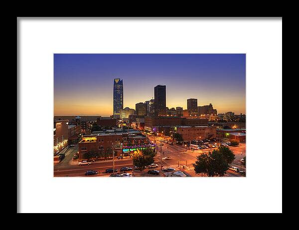 Okc Framed Print featuring the photograph Oklahoma City Nights by Ricky Barnard