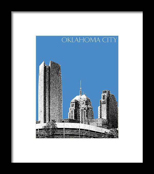 Architecture Framed Print featuring the digital art Oklahoma City Skyline - Slate by DB Artist