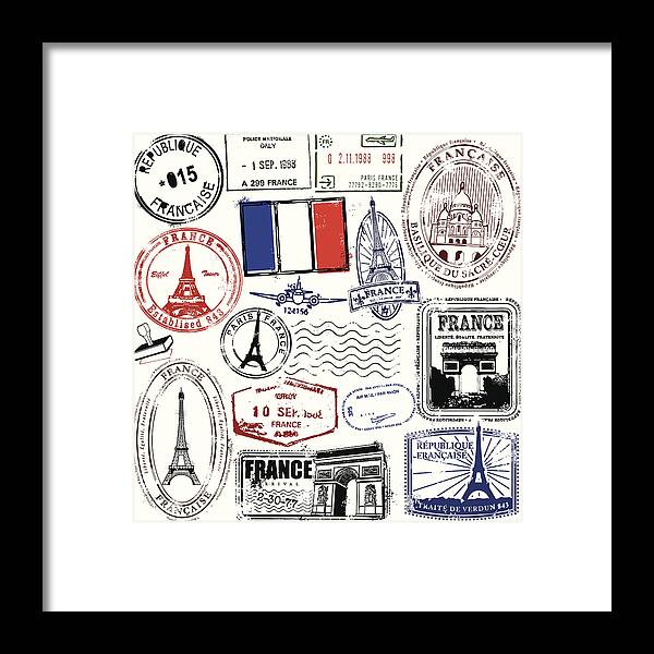 Rubber Stamp Framed Print featuring the drawing Ol Paire by Albertc111