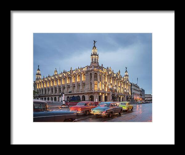 Tranquility Framed Print featuring the photograph Old American Cars And The Cuban by Buena Vista Images