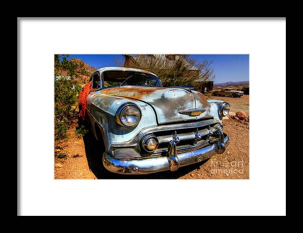 Blue Framed Print featuring the photograph Old Baby Blue Chevy by Brenda Giasson