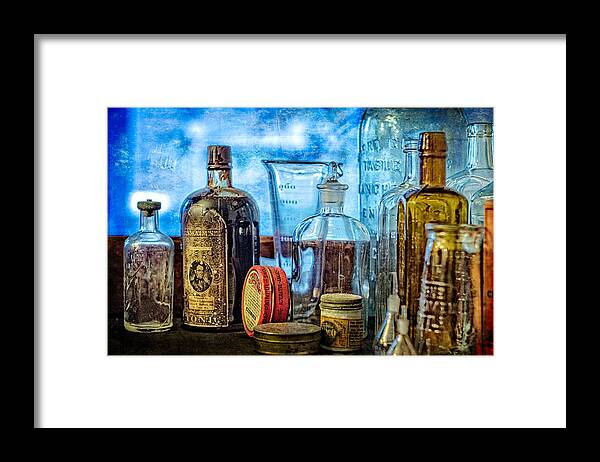 Antique Framed Print featuring the photograph Old Bottles  Color by Wayne Meyer