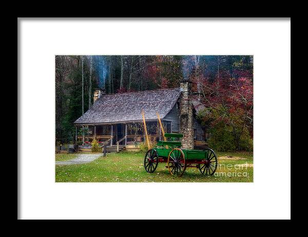 Fine Art Collection Work Framed Print featuring the photograph Old Cabin by Deborah Scannell