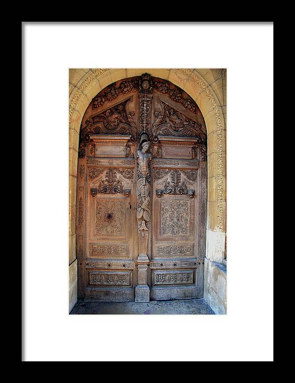 Door Framed Print featuring the photograph Old Carved Church Door by Christiane Schulze Art And Photography