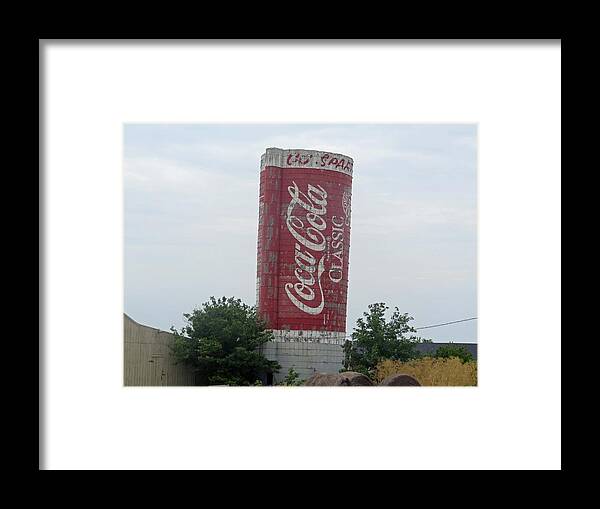 Coca-cola Framed Print featuring the photograph Old Coke Silo by Aaron Martens