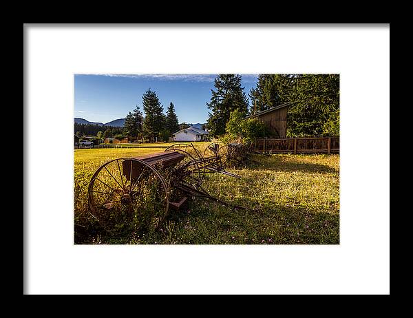 Roslyn Framed Print featuring the photograph Old Farm Equipment Ronald WA by Rob Green