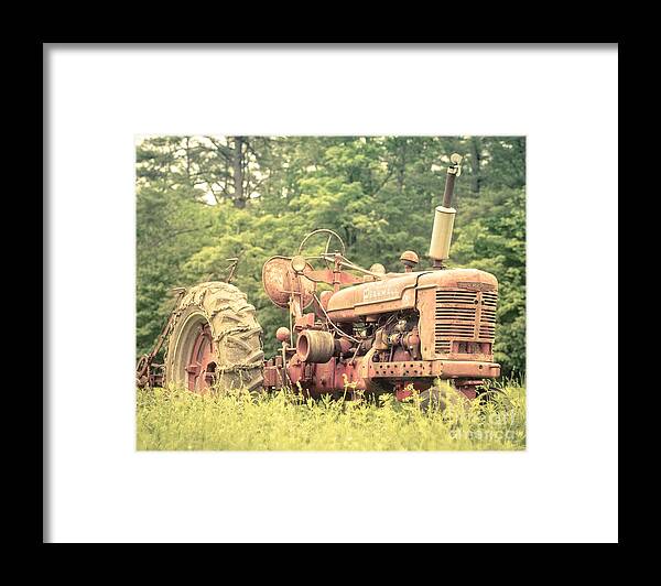 Vermont Framed Print featuring the photograph Old Farmall Tractor at Sunrise by Edward Fielding