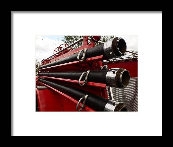 Cars Framed Print featuring the photograph Old fire truck by Karl Rose