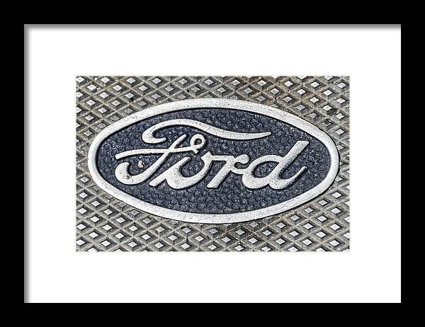 American Framed Print featuring the photograph Old Ford Symbol by Paulo Goncalves