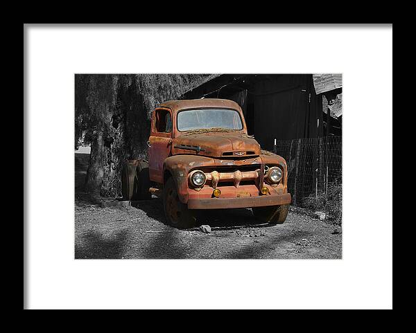 Ford Framed Print featuring the photograph Old Ford Truck by Richard J Cassato