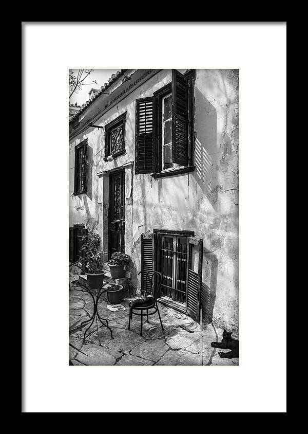 Old Framed Print featuring the photograph Old House Black And White by Radoslav Nedelchev