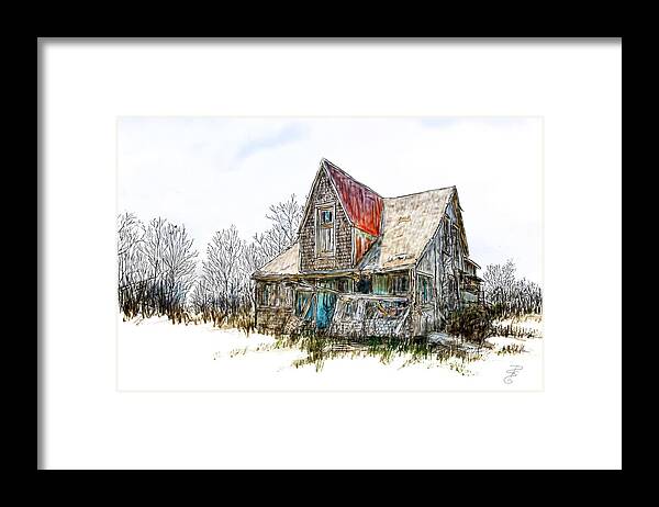 Abandoned Framed Print featuring the digital art Old house by Debra Baldwin