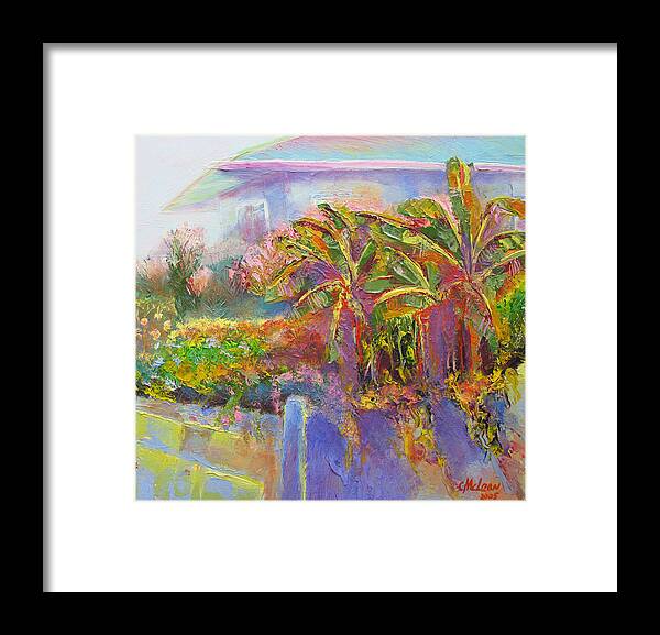 Old Framed Print featuring the painting Old House Garden by Cynthia McLean