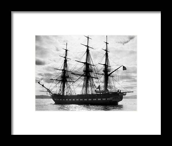 1930's Framed Print featuring the photograph Old Ironsides In Puget Sound by Underwood Archives