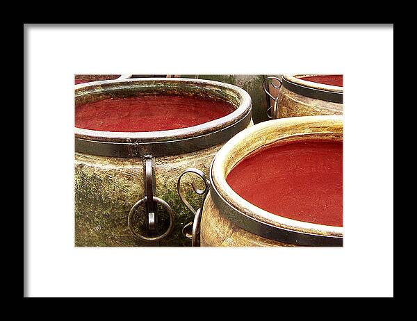 Pottery Framed Print featuring the photograph Old Jugs by Ben and Raisa Gertsberg