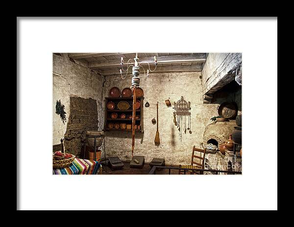 Junipero Serra Framed Print featuring the photograph Old kitchen in Carmel Mission by RicardMN Photography