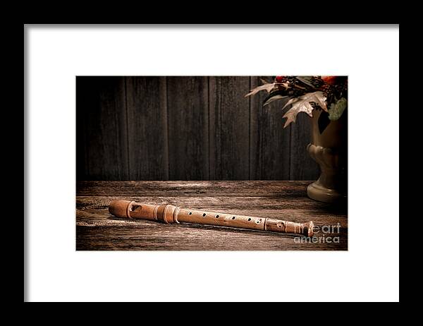 Flute Framed Print featuring the photograph Old Recorder by Olivier Le Queinec